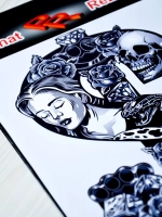 Наклейка - Доллар с черепом