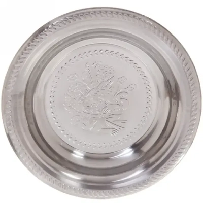 Поднос металлический «Цветы» 20см