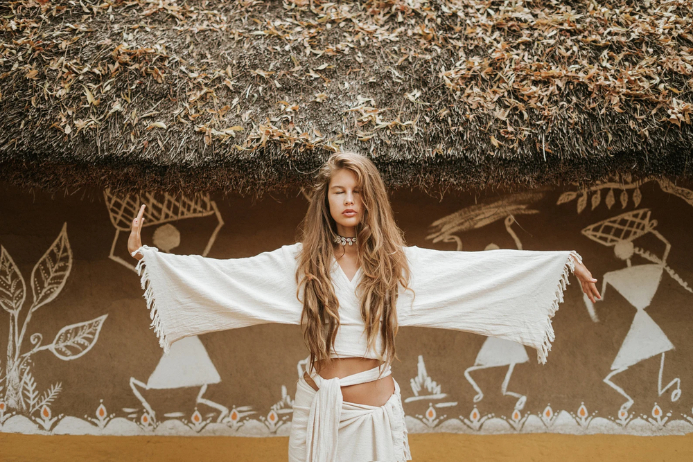 Кимоно-топ с широкими рукавами (молоко)