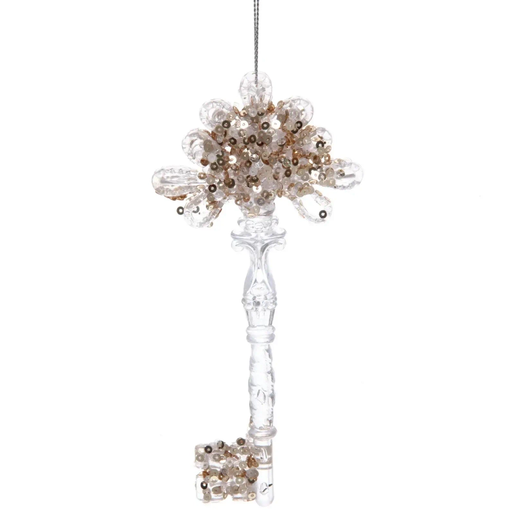 Подвеска «Ключ от сказки» 16*7 см, Белый/Золотой блеск