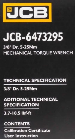 Ключ моментный 5-25Нм, 3/8'' JCB JCB-6473295