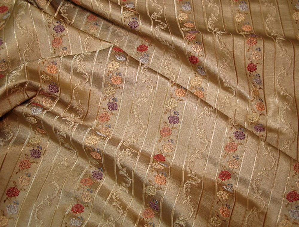 Жаккард Букет полоса малая беж