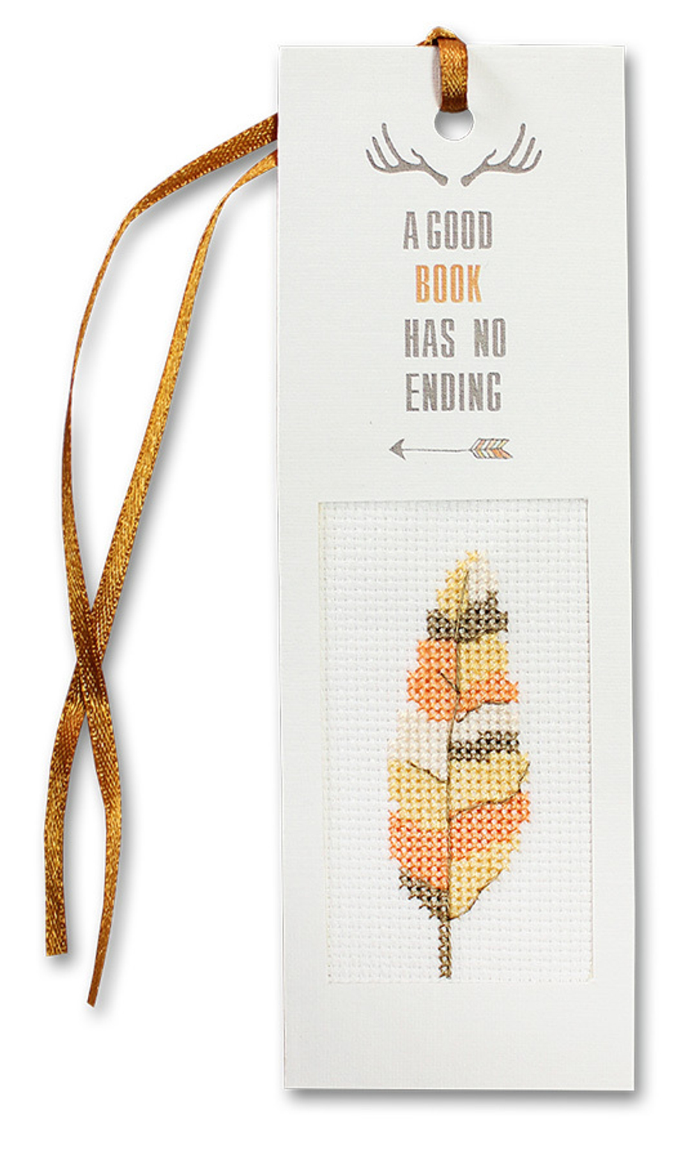 Набор для изготовления закладки с вышитым элементом "Good Book has n", 5,5 х 15 см (10013160/060519/