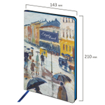 Блокнот А5 (143x210 мм) BRAUBERG VISTA "Edvard Munch" под кожу гибкий 80 л. (2 штуки в упаковке)