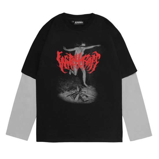 Лонгслив ARTEFACT Witchcraft/Fire Чёрный/серый