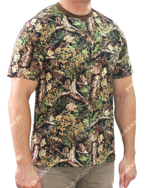 Футболка камуфляжная Пиксель Экстра brown (ткань кулирка)