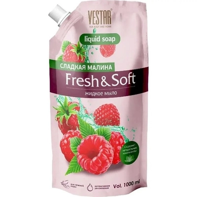 Мыло жидкое 1л Вестар Малина дой-пак