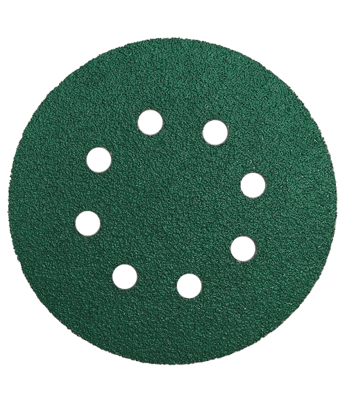 125мм P40 диск самозацепляющийся пленочный ЗЕЛЕНЫЙ с отверстиями