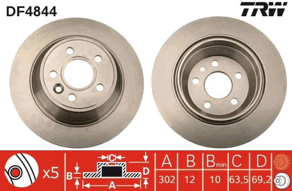 TRW - DF4844-TRW - Brake Disc