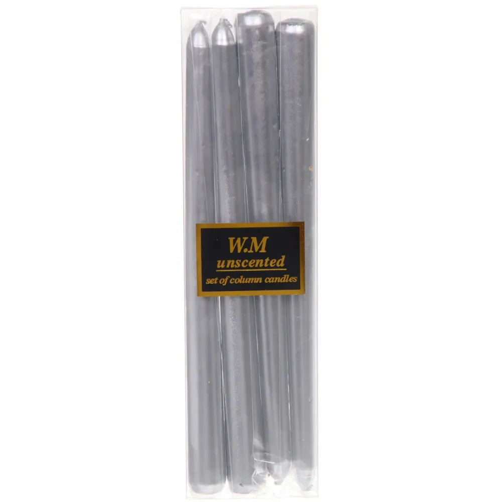 Свеча «Эдем» (набор 4 шт) 2*25 см, Серебро Свеча «Эдем» (набор 4 шт) 2*25 см, Серебро