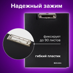 Папка-планшет BRAUBERG "Стандарт" А4 (310х230 мм) с прижимом и крышкой пластик черная 0 9 мм (5 штук в упаковке)