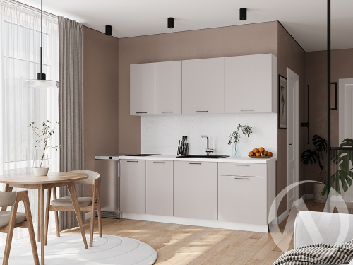 Кухня 2;0 м "Хейли" белый; кашемир (корпус белый)