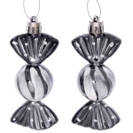 Ёлочные игрушки «Таинственное очарование» Конфетки 8 см (набор 2шт), графит