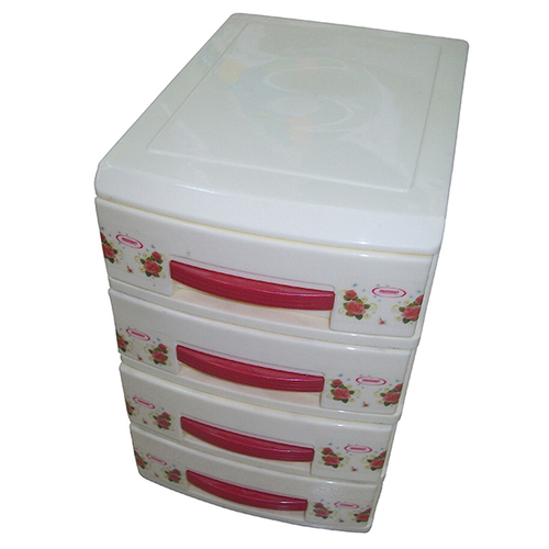 Мини-комод 4 ярус кремовый  ДЕКОР В25*Ш18*Г25