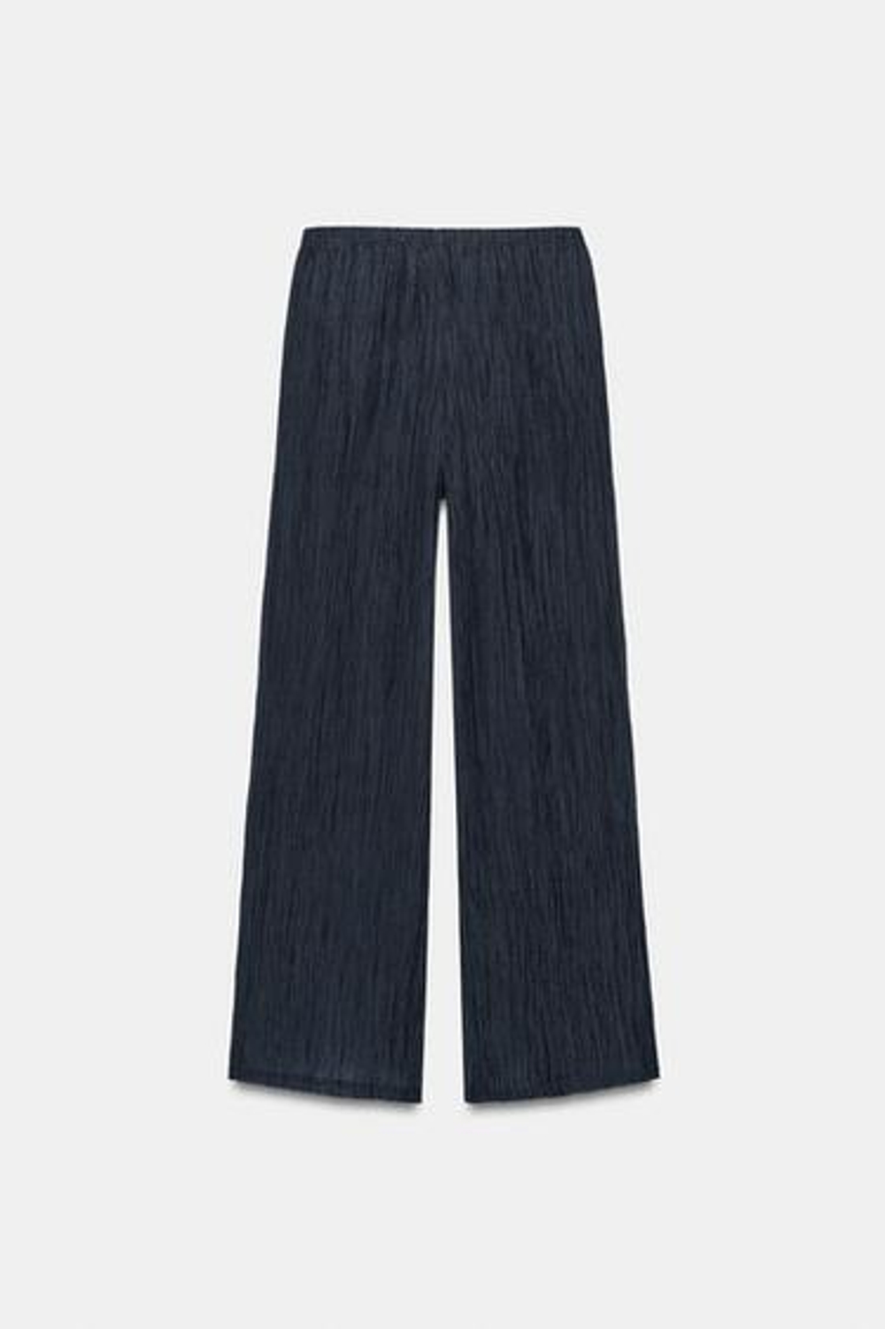 ZARA БРЮКИ С ЭФФЕКТОМ МЯТОЙ ТКАНИ, МОРСКОЙ СИНИЙ