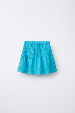 ZARA ЮБКА-ШОРТЫ ИЗ 100% ЛЬНА, БИРЮЗОВЫЙ