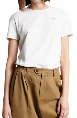 Женская теннисная футболка Tommy Hilfiger 1985 Regular Mini Corp Logo C-NK SS - белый