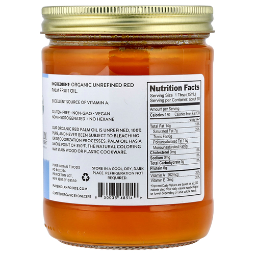 Pure Indian Foods, Красное пальмовое масло, 375 мл (12,6 унции)