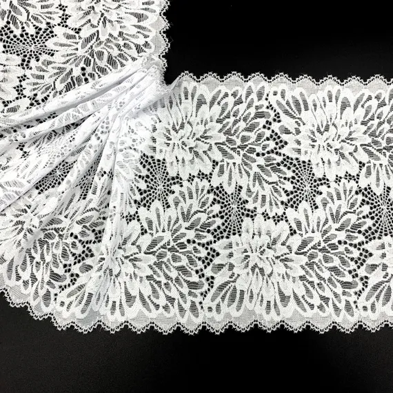 Кружево эластичное белое 17,5 см, Китай