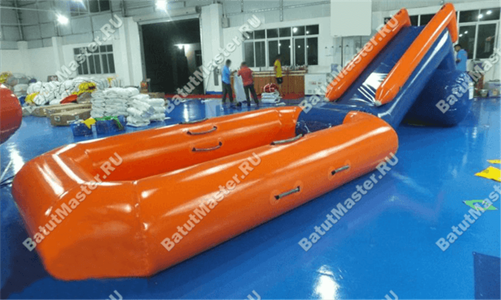 Надувная водная горка с бассейном «Пляжная», 9*3*3 м, на поддуве