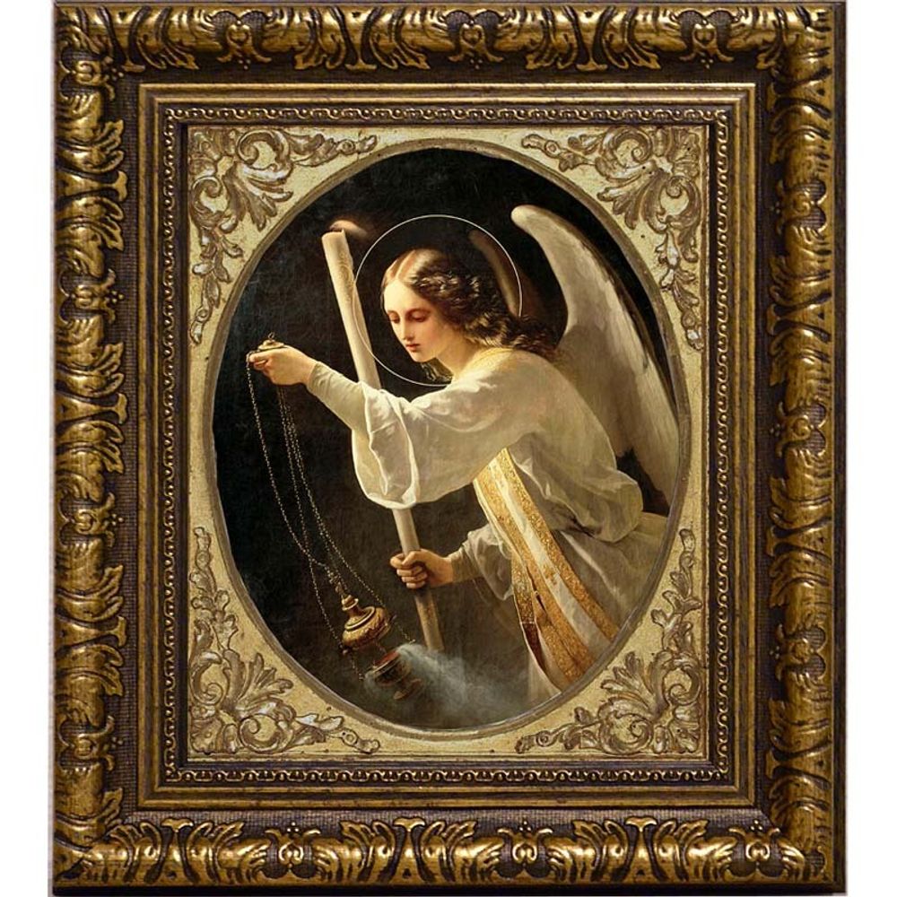 Ангел молитвы с кадилом. Воспроизведение на холсте старинной иконы Т.А. Фон Неффа.