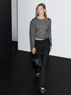 Massimo Dutti Расклешенные брюки, черный