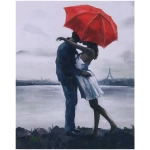 Алмазная мозаика на подрамнике с полным заполнением «МИР ЯРКИХ КРАСОК», встреча, 30*40 см