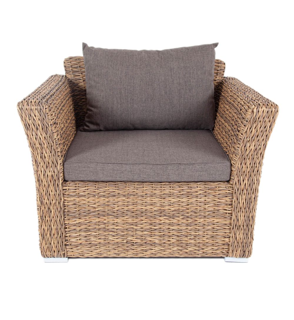 "Капучино" кресло из искусственного ротанга (гиацинт), цвет соломенный