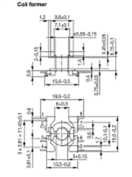 RM5 Каркас 2 сек. 8 выв. SMD B65822F1008T002