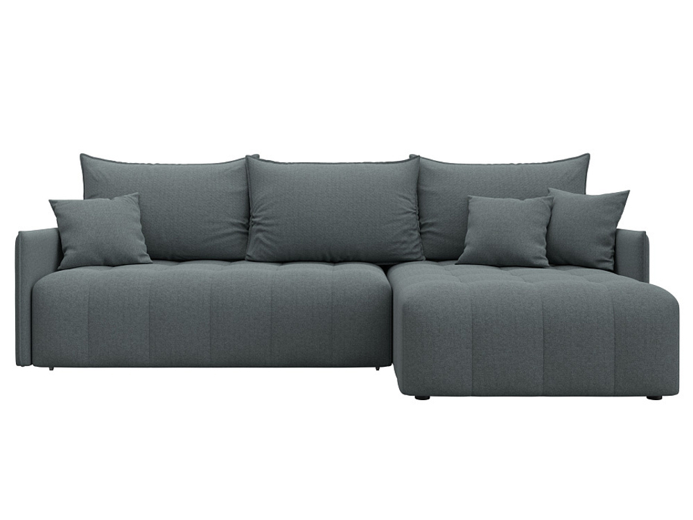 Диван угловой Лига-054 НПБ угол универсальный РОГОЖКА Амур 07 серый