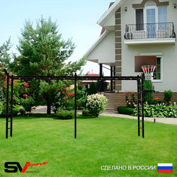 Уличная шведская стенка Sv Sport рукоход х 2 У50711К (Турник/Брусья/Щит баскет/Кронш бокс)