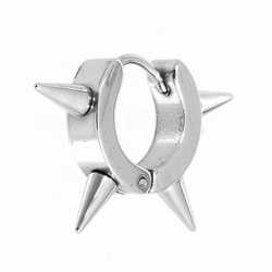 Серьга Шипы серебристые ( 4 длинных шипа )