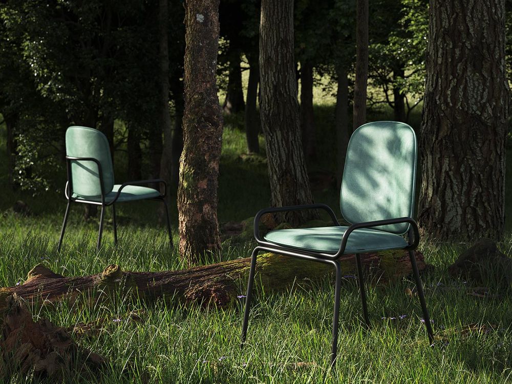 Стул Ror, 2 Frame, велюр, черный/зеленый