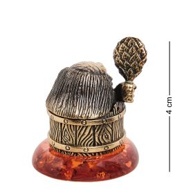 Народные промыслы AM-1348 Фигурка «С легким паром» (латунь, янтарь)