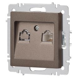 Розетка Intro Accent 6-303-08 информационная RJ45 IP20 СУ бронза