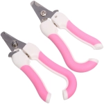 Когтерез для животных «ЗООУЛЬТРА», пружинный механизм, ручки ручка - крючок, цвет белый / розовый, 16см