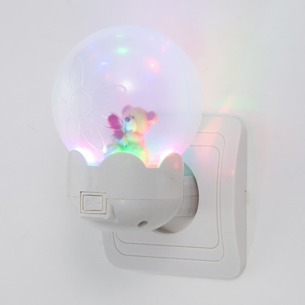 9177270 Ночник "Мишка с карандашом" LED белый 7х7х11 см