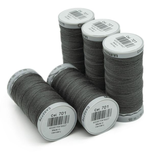 Нитки суперкрепкие Gutermann Extra Strong M782 №40 (100 метров), 5 кат. | 701 стальной серый