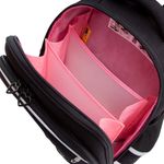 Ранец GRIZZLY анатомическая спинка, c брелоком, для девочек, "HEARTS", чёрный 36х28х20 см, RAz-586-5/1