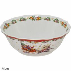 Lenardi 205-308 Салатник 18x4.5см НОВЫЙ ГОД в под.уп.(х36)Фарфор