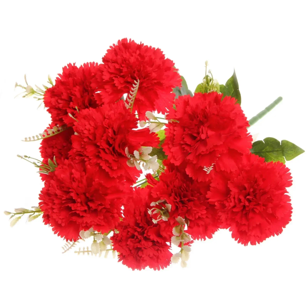 Искусственные цветы «Букет Гвоздик» 48см 10 цветков красный
