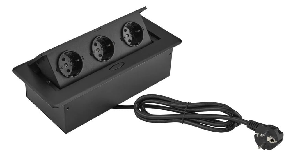 Блок розеток  Cactus CS-SOCKET-EU3-BK