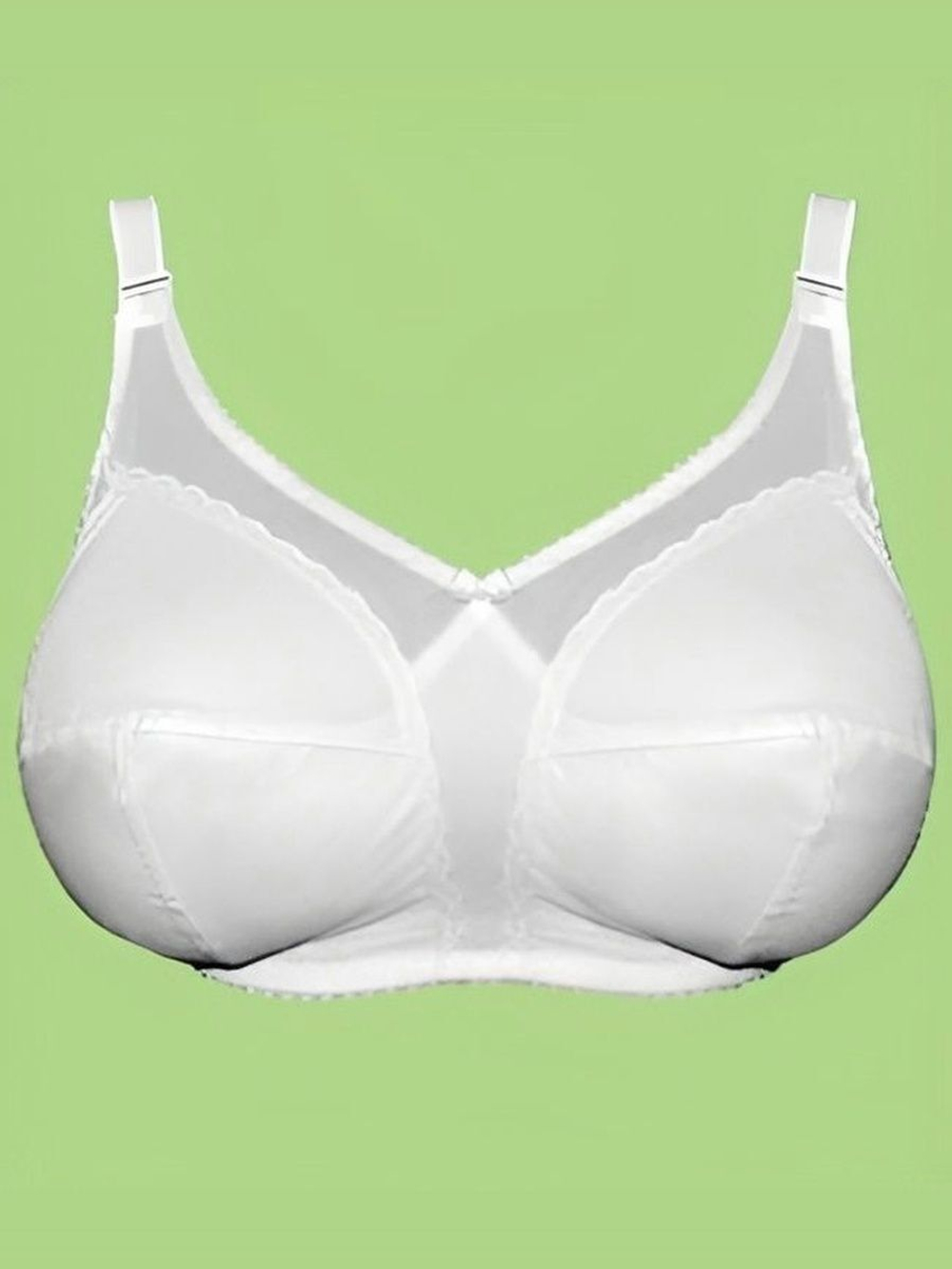 Бюстгальтер больших размеров для фиксации экзопротезов молочной железы 95G белый