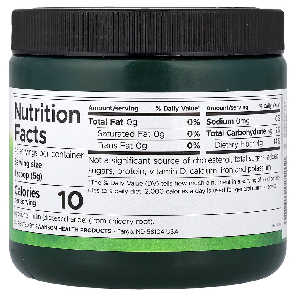 Swanson, инулин, пребиотическая и растворимая клетчатка, 227 г (8 унций)