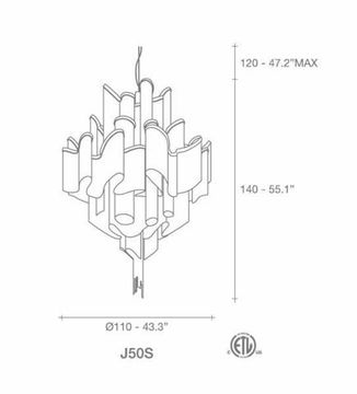 replica TERZANI STREAM suspension lamp D110