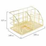 Органайзер для косметики и мелочей металлический 5 секций, MONTE VITA, 140х220х127 мм, золото, 272477