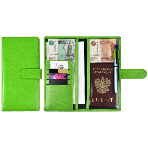 Органайзер-обложка д/путешествий арт.45959/50 САРИФ САЛАТОВЫЙ