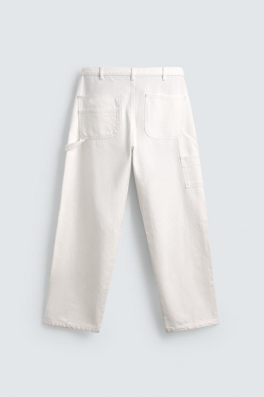 ZARA X AARON LEVINE БРЮКИ КАРГО, БЕЛЫЙ