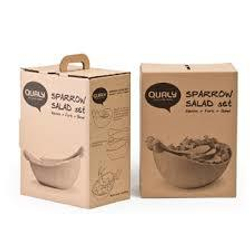 Салатница с ложками Sparrow белая Qualy