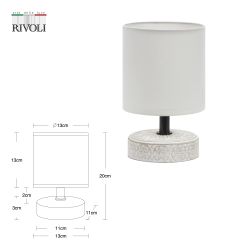Настольная лампа Rivoli Eleanor 7070-501 1 * Е14 40 Вт керамика бежевая, белая | Rivoli